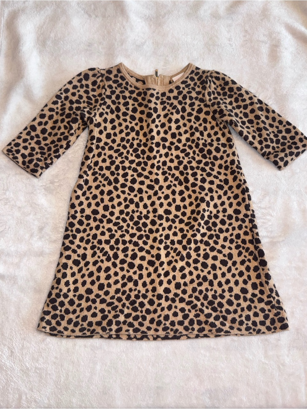Janie and Jack Tan and Black Leopard Print Dress